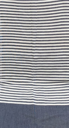 Fouta coton rayé gris foncé et blanc 100x200 cm