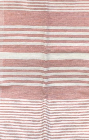 Fouta coton rayé rose et blanc 100x200 cm