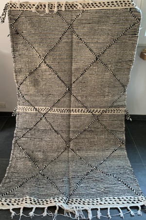 NOA - Tapis Zanafi noir & blanc 198x118cm