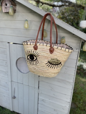 Panier en paille clin d\'oeil or