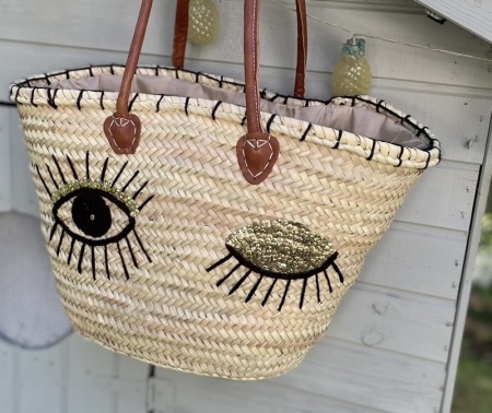 Panier en paille clin d\'oeil or