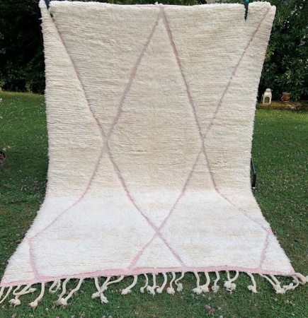 PENELOPE -Tapis Oued Zem Blanc et rose 267x183 cm