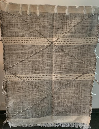 SABLE - Tapis Zanafi taupe & blanc 148x112cm