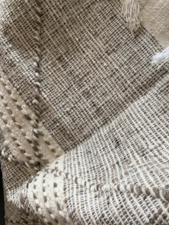 SABLE - Tapis Zanafi taupe & blanc 148x112cm