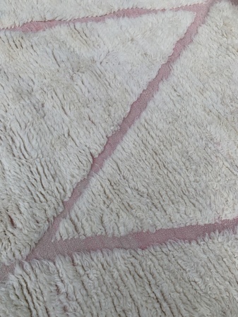 SATINE -Tapis Oued Zem Blanc et rose 291x184 cm