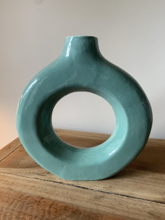 Vase céramique bleu