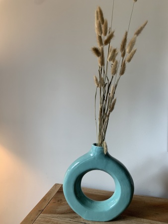Vase céramique bleu