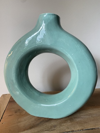 Vase céramique bleu