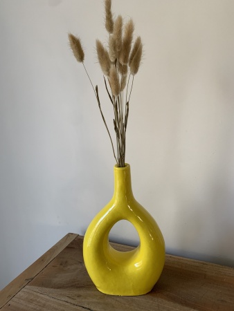 Vase céramique jaune goutte