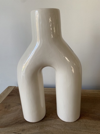 Vase céramique pont blanc visage