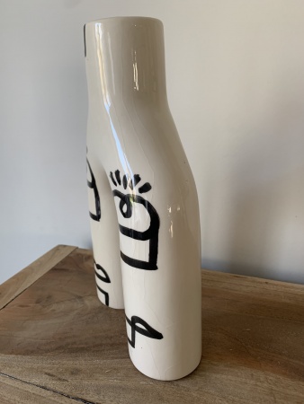 Vase céramique pont blanc visage