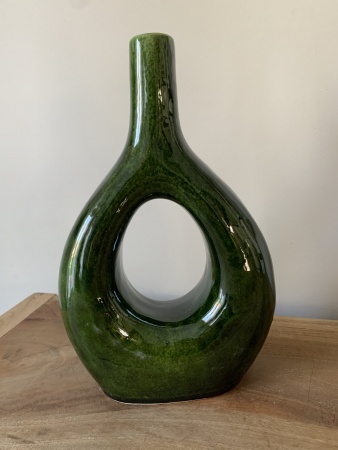 Vase céramique vert goutte