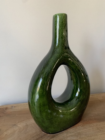 Vase céramique vert goutte