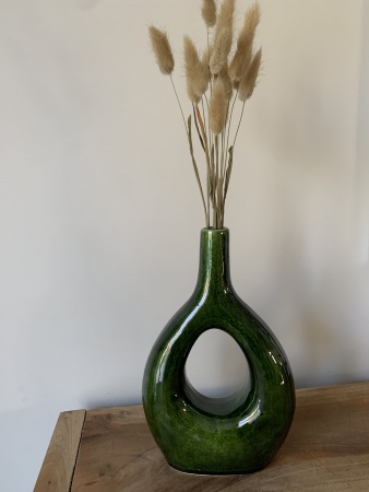 Vase céramique vert goutte