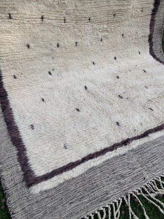 VIOLETTE -Tapis Oued Zem Blanc et aubergine 285x198cm